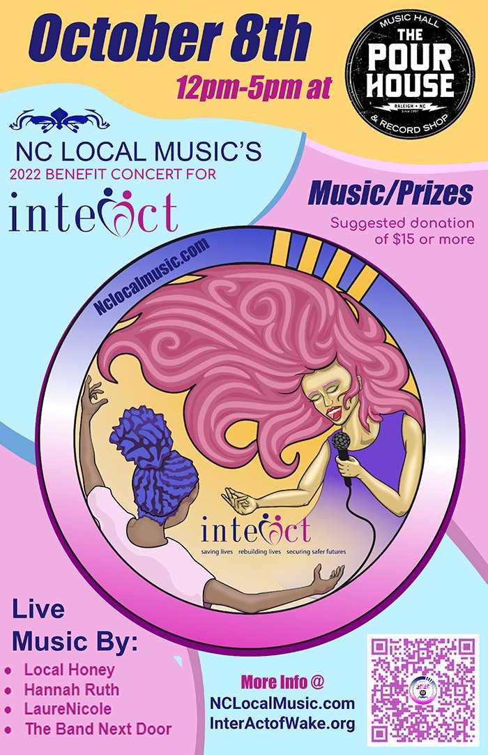 NCLocalMusic's tweet photo. @WRAL hope you can join us October 8th 2022 12pm-5pm at @ThePourHouse for our 15th anniversary of supporting @InterAct_Wake ! https://t.co/kJwByY0z3D