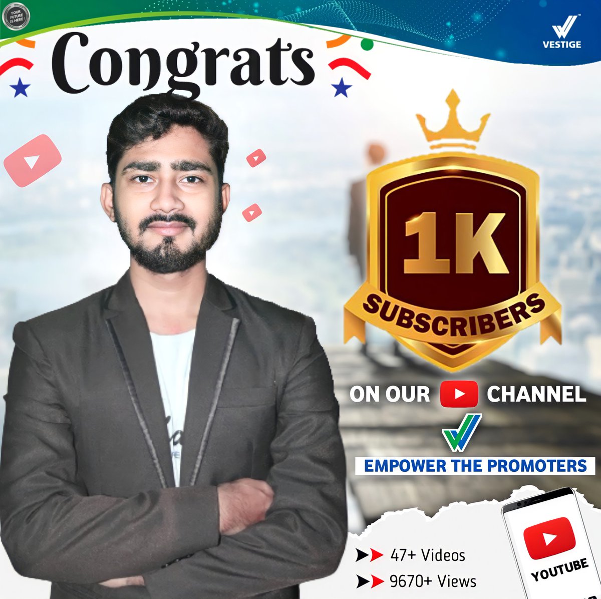 officesandeep77's tweet photo. Thank You So Much Guys 🎉✨
#youtube #empowerthepromoters #yourfutureishere
#officesandeepkumar #vestigesandeepkumar #sandeepkumarvestige #sandeepkumar #Vestige #vestige_marketing_pvt_ltd #vestigemarketing @GautamBali @vestigemkt @VestigeDeepakS @KbsVestige https://t.co/XTmEYsWAlc