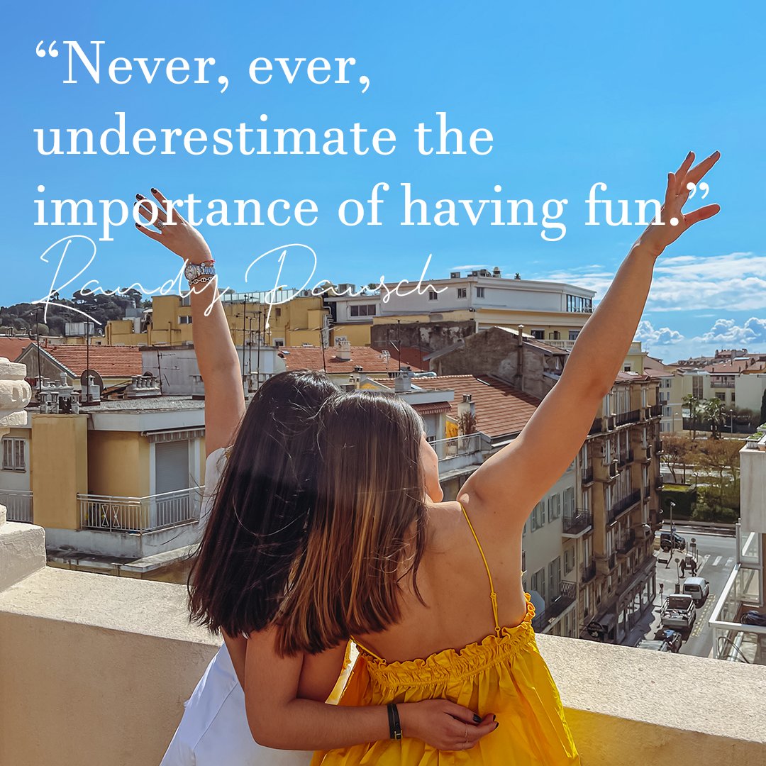 summerhotels_'s tweet photo. Pensée positive du jour ✨

"Never, ever, underestimate the importance of having fun."
🖊 Randy Pausch

#ExploreNicecotedazur #Cotedazurfrance https://t.co/Le9fyWcUhD