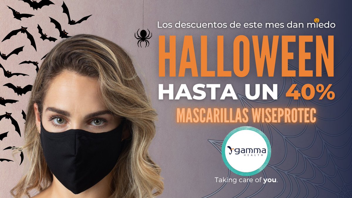 GammaHealth's tweet photo. 👻¿Quieres pasar un puente de miedo?

Las características de nuestras mascarillas WiseProtec asustan...

¡¡Descuentos hasta del 40%!!
👇👇
https://t.co/kAVylwUpfH

#OfertasDeUltimoMinuto #Salud #FelizMiercolesATodos #TakingCareOfYou https://t.co/MlplQ00mgh