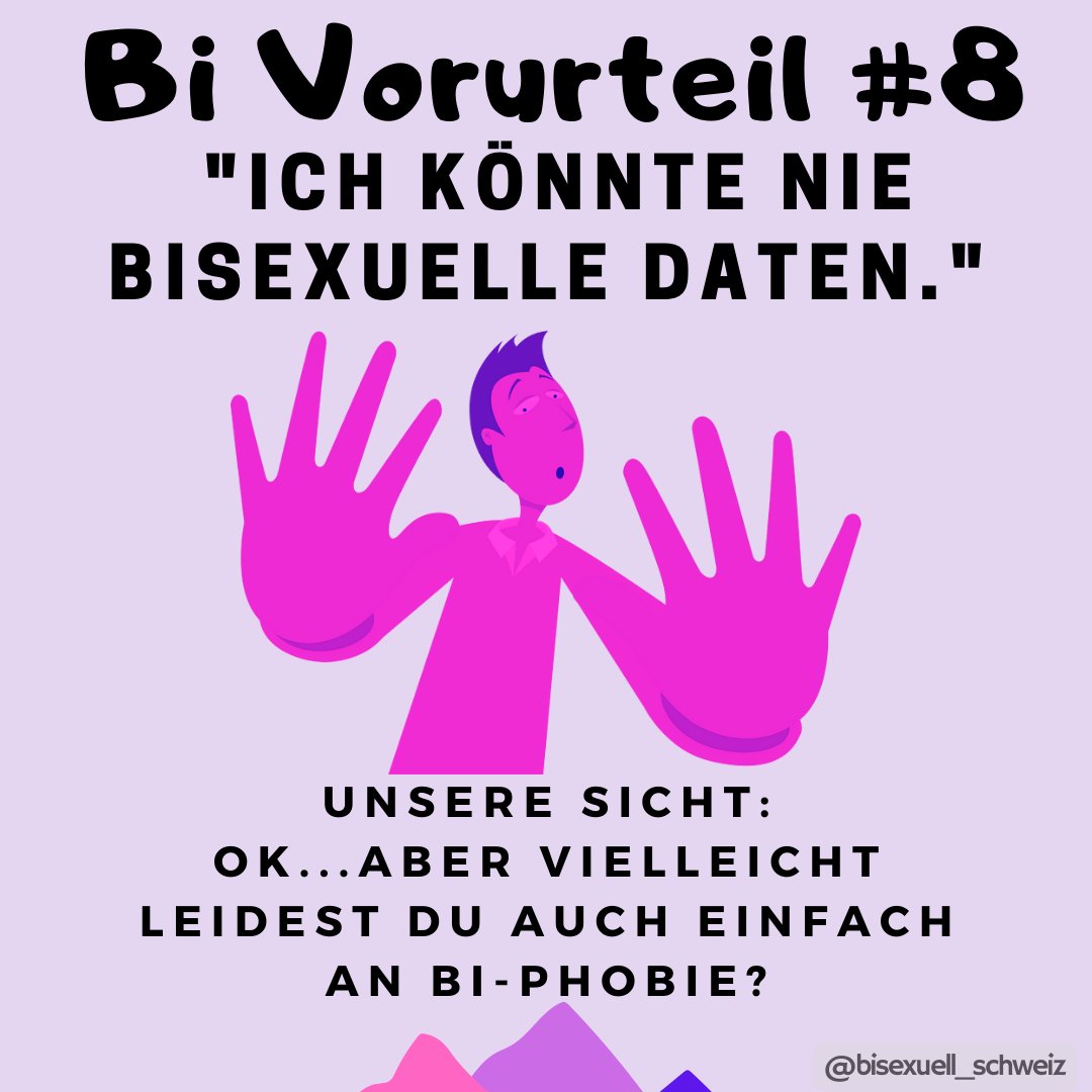Du könntest nie eine bisexuelle Person daten? Eventuell leidest du an #biphobie. #bivorurteile #bisexuell #bisexuellschweiz