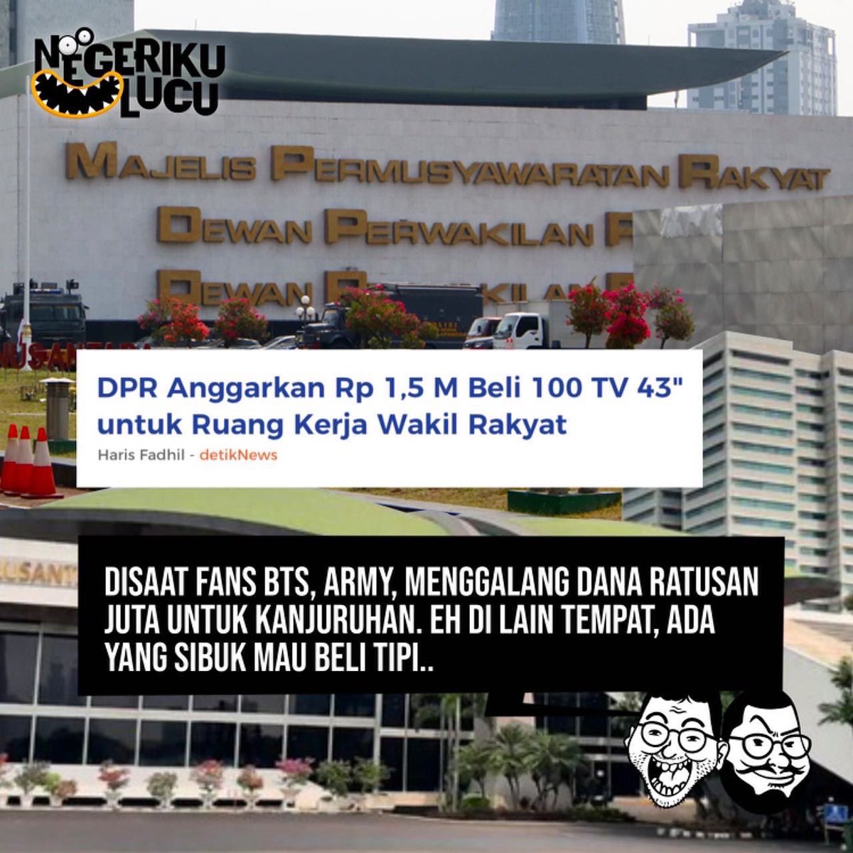 kemalpalevi's tweet photo. Di saat fans BTS lagi sibuk menggalang dana buat korban Kanjuruhan, eh ada yg sibuk mau beli tipi…
Positive thinking aja. Mungkin buat nobar piala dunia 🙏🏼 https://t.co/Ndrqj713UJ