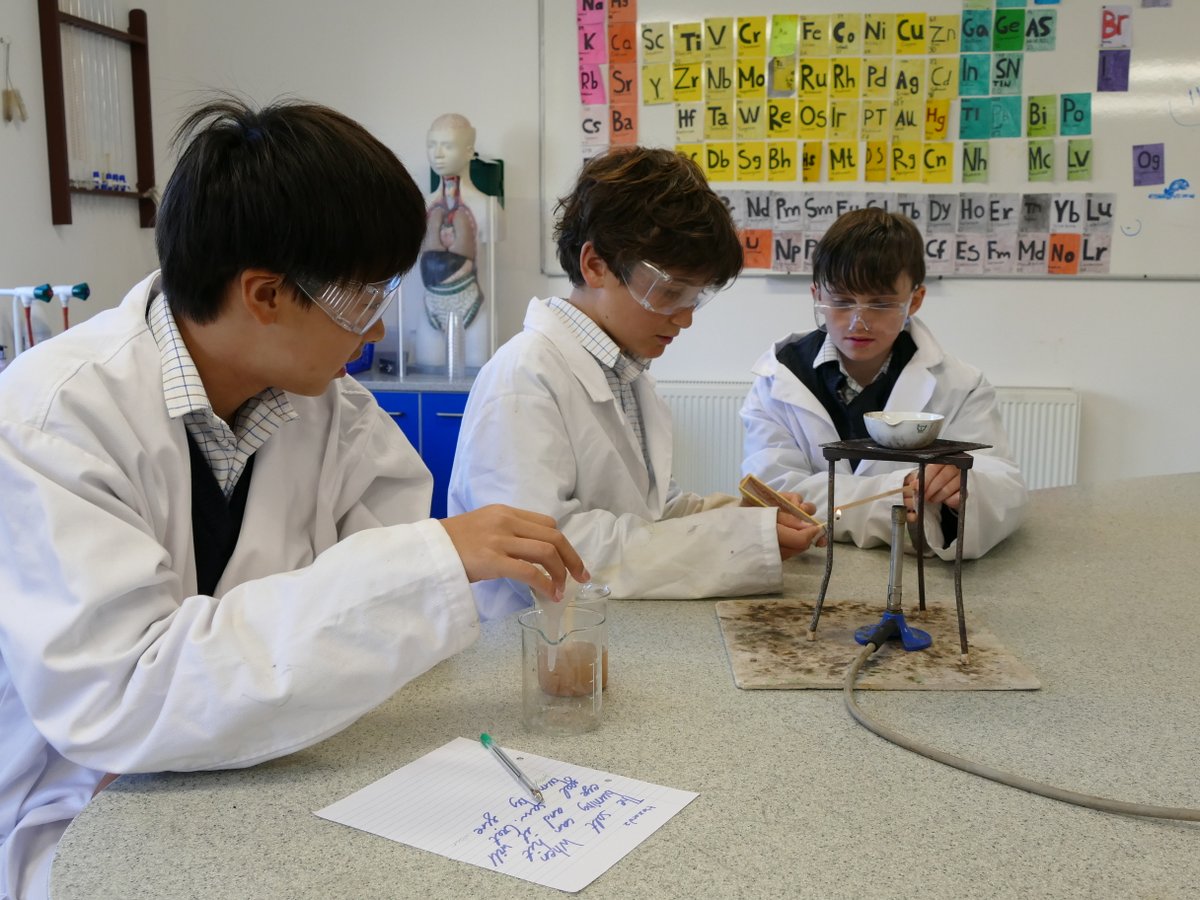 SJBWindsor's tweet photo. Our Year 7 boys are putting their knowledge of separation techniques into practice to produce a clean sample of salt from rock salt. ⚗️👨🔬 #SJBupperschool #SJBscience #SJBcurious https://t.co/Z72YOAUPan