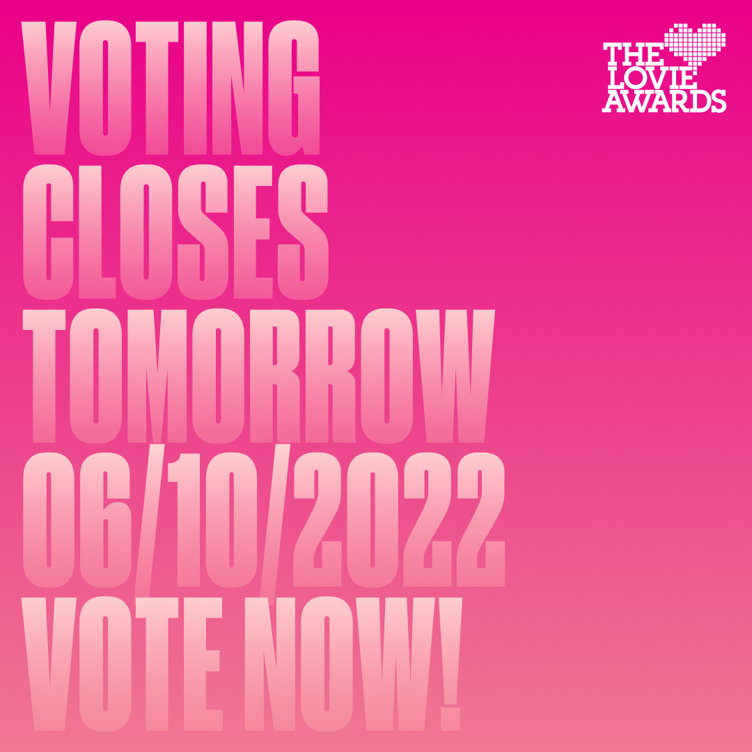 lovieawards's tweet photo. Tomorrow (6 October, 2022) is the last day to get in your votes for The 12th Annual Lovie Awards. Vote now with the link below!

https://t.co/7gAB4klGzU https://t.co/0LjUSJmRDp
