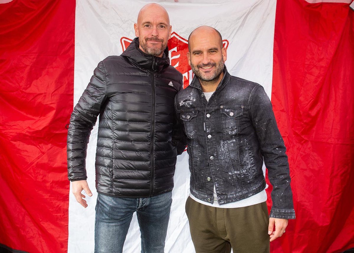 GuardiolaFound's tweet photo. Last week @GuardiolaFound was in Manchester with @salvationarmyuk to support one more year #partnershipTrophy . We want to thank @ErikTenHagArmy for coming and spending time with the players. #togetherweallwin https://t.co/Frh2oD4QRM