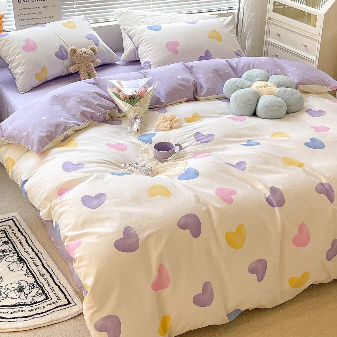 c. on Twitter "cute sheets with pastel heart print"