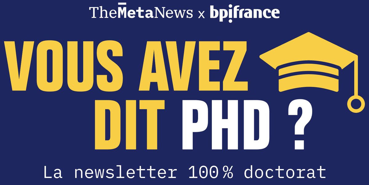 TheMeta_News's tweet photo. Vous avez fit PhD ? 
 La newsletter 100% doctorat concoctée par @bpifrance et TMN pour tous les jeunes chercheurs. 

Inscrivez-vous pour recevoir chaque mois le nouveau numéro : https://t.co/ogylFu1Kkt 

Et ici en 🎁 le 1er numéro : https://t.co/IuP9CGz73I

@Accor_Arena #deeptech https://t.co/b5uy5xQWTN