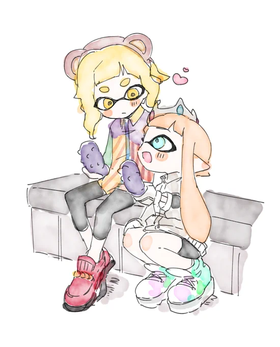 水彩風らくがきイカちゃん 