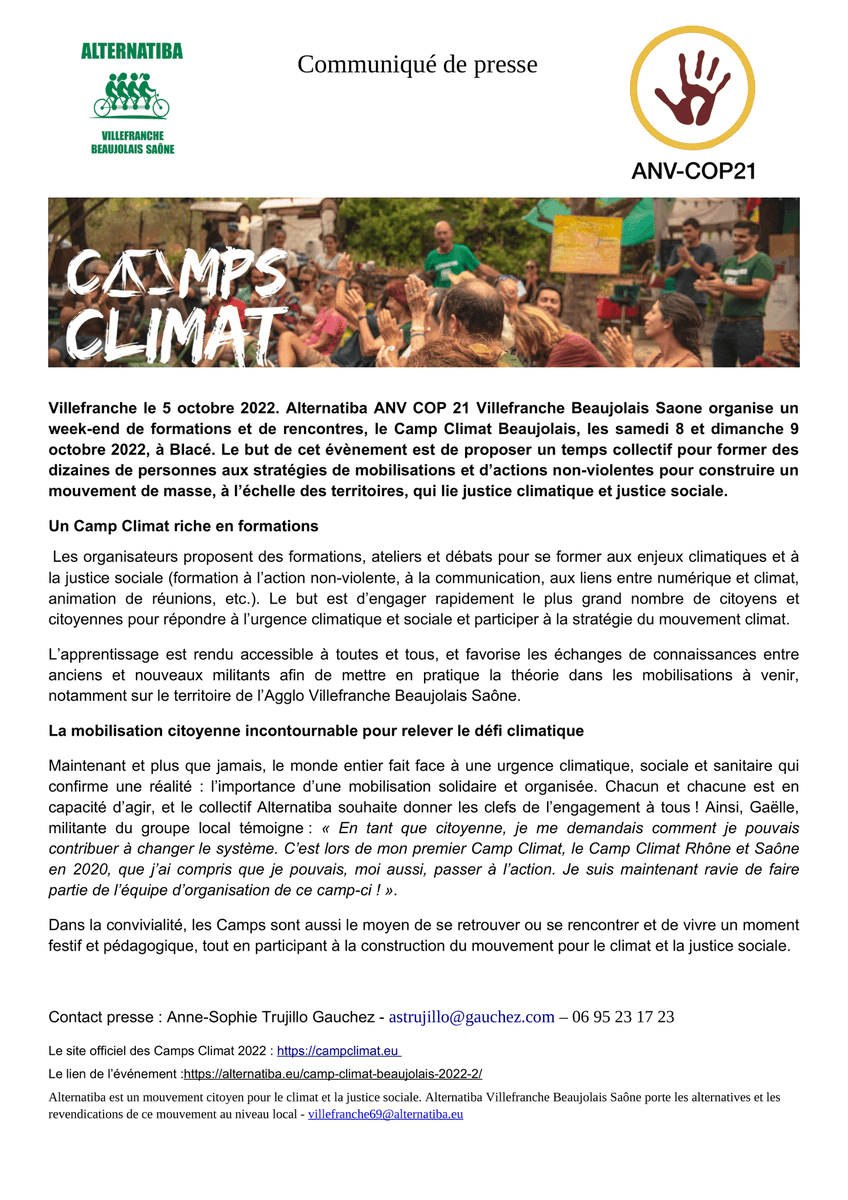 FdA_Beaujolais's tweet photo. #campclimat #Beaujolais 
Une 50aine de personnes viennent se former, participer à des ateliers, conférence, formations sur la non-violence, la comm en action, la presse, la mobilisation, l'affichage, le numérique libre, etc...

@AnvCop21 @Alternatiba_ https://t.co/QvdvFUAgrT