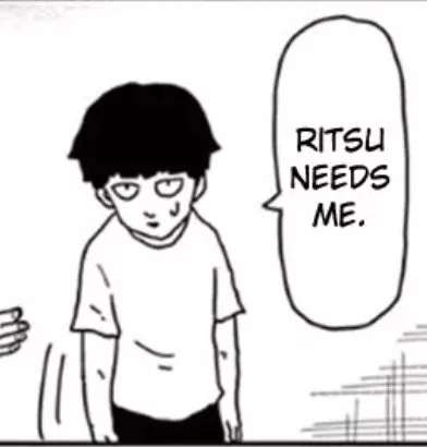 When Ritsu is in danger >:(
When Ritsu is safe by his side :D 