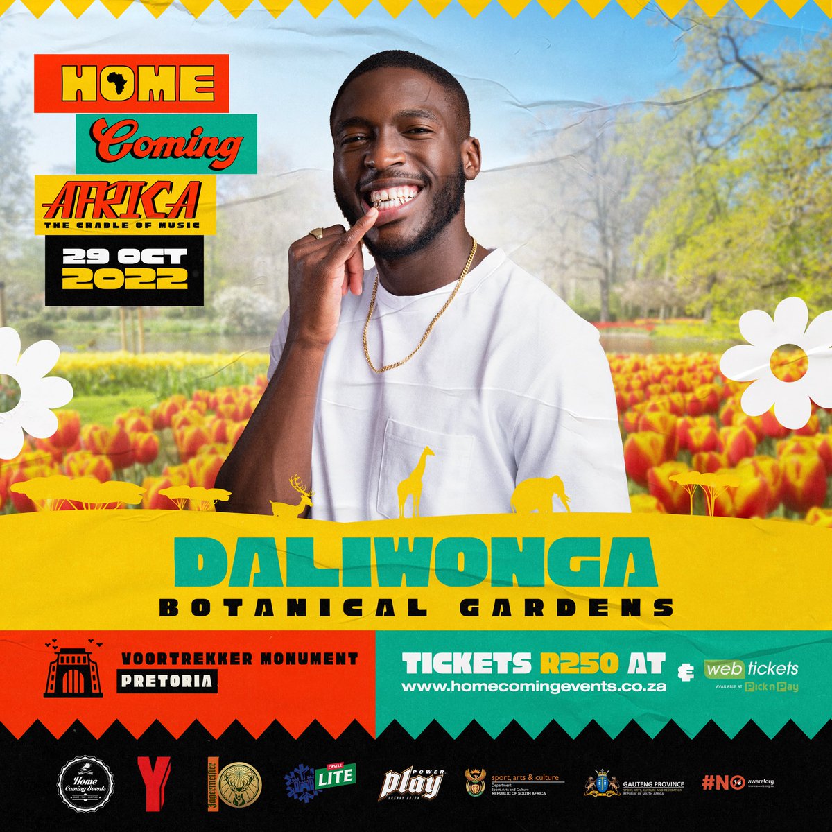 3 STAGES, 1 VENUE 
Named after our very first home, The Botanical Gardens stage returns bigger &amp; better! 🌺

Make sure you don’t miss out on these electric performances by securing your ticket to #HomeComingAfrica by visiting homecomingevents.co.za 

#CradleOfMusic