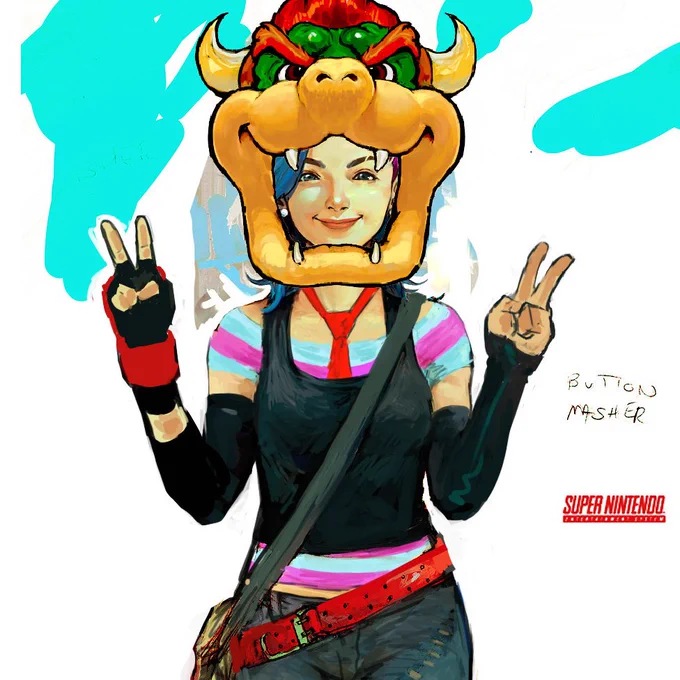 new pfp! koopa kando! gettin into the holiday spirit(based off my mario maker mii) 