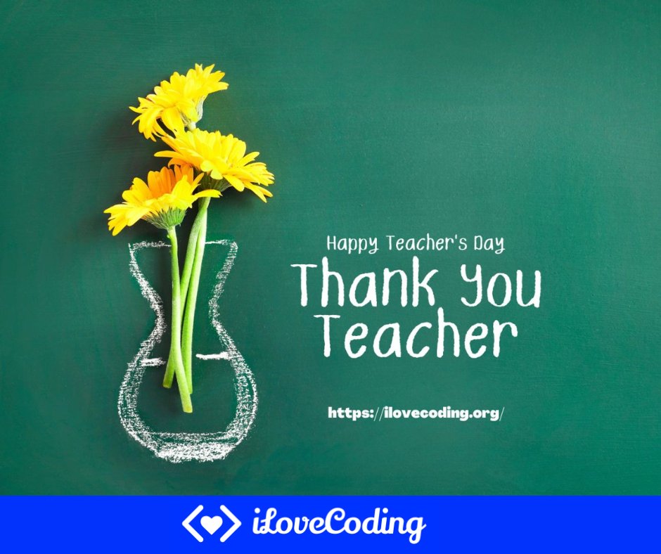 ilovecodingorg's tweet image. The best teachers don’t give you the answer, but they spark within you the desire to find the answer yourself. Happy Teacher&apos;s Day!
#TeachersDay2022 #TeachersDay #iLoveCoding