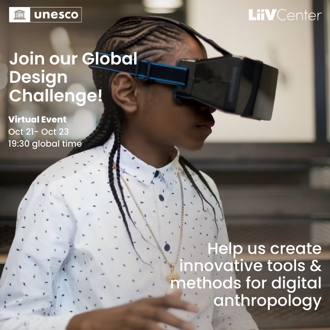 Are you ready for a 72-hour #hackathon on innovative Digital #Anthropology tools?

Don’t miss the launch of <a href="/UNESCO/">UNESCO 🏛️ #Education #Sciences #Culture 🇺🇳</a> &amp;  <a href="/LiiVCenter/">LiivCenter</a> Open Design Challenge to help us find bold new ideas for global social issues!

Register here before 16 October: liivcenter.org/design-challen…