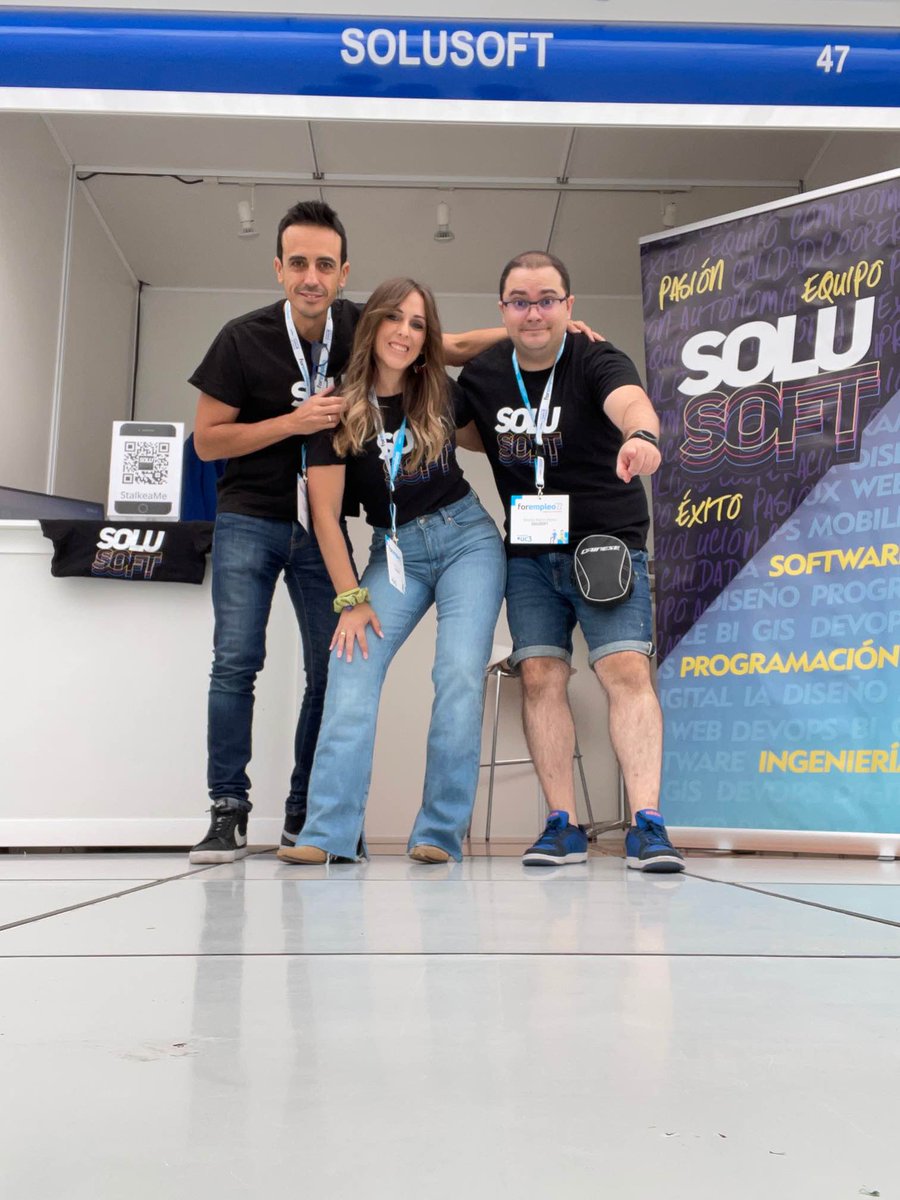solusoft_es's tweet photo. Jorge Ruiz, Marta Chippirás y Alberto Martín os están esperando en el ForoEmpleo para presentarte Solusoft.

Seguro que cuando nos conozcas, ¡te unes al equipo! ¡¡Os esperamos!!

 #wearehiring #estamoscontratando #desarrollodesoftware https://t.co/DbiinSLayO