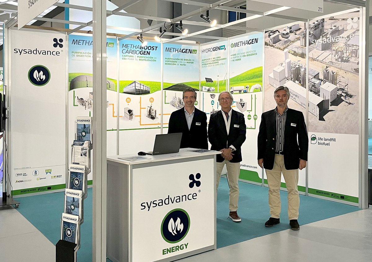 SysadvanceSa's tweet photo. SYSADVANCE welcomes you to II Salón del Gas Renovable, from 5 – 6 October, in Valladolid, Spain.
Visit us!
#BiogasUpgrading #Biomethane #LandfillGas #GridInjection #RenewableGas #EnergeticTransition #CircularEconomy #VPSA #PressureSwingAdsorption #CleanTech #BtG #PtG https://t.co/wWTkv573Aj