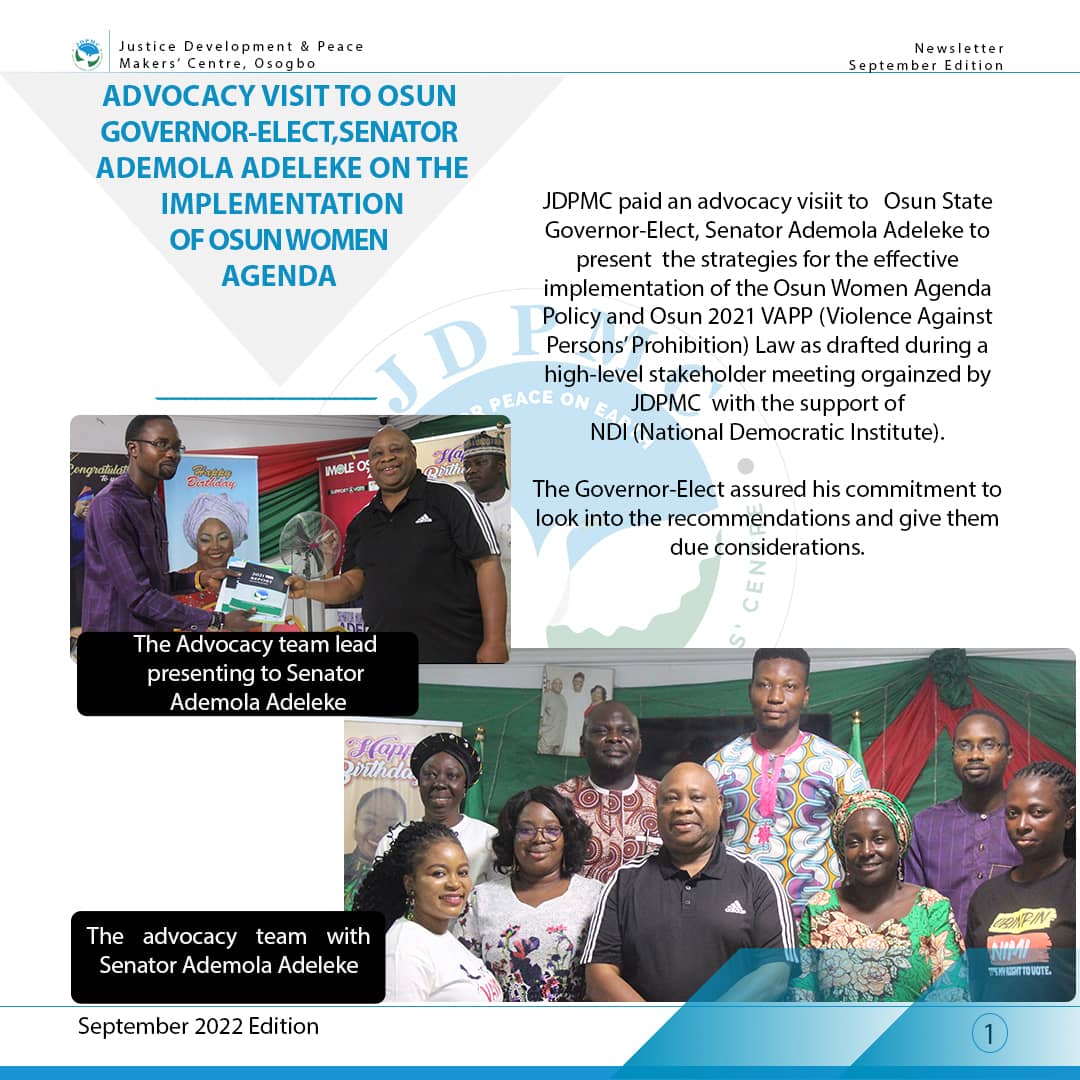 jdpmcosogbo1's tweet photo. Do you want to know what @jdpmcosogbo1 did differently in the month of September? Find out in this edition of our newsletter.
@Misereor
@USAID
@UKaid
@SAGE_NGR
@NDI
@StopVAWIP. https://t.co/6IEYFheO4n
