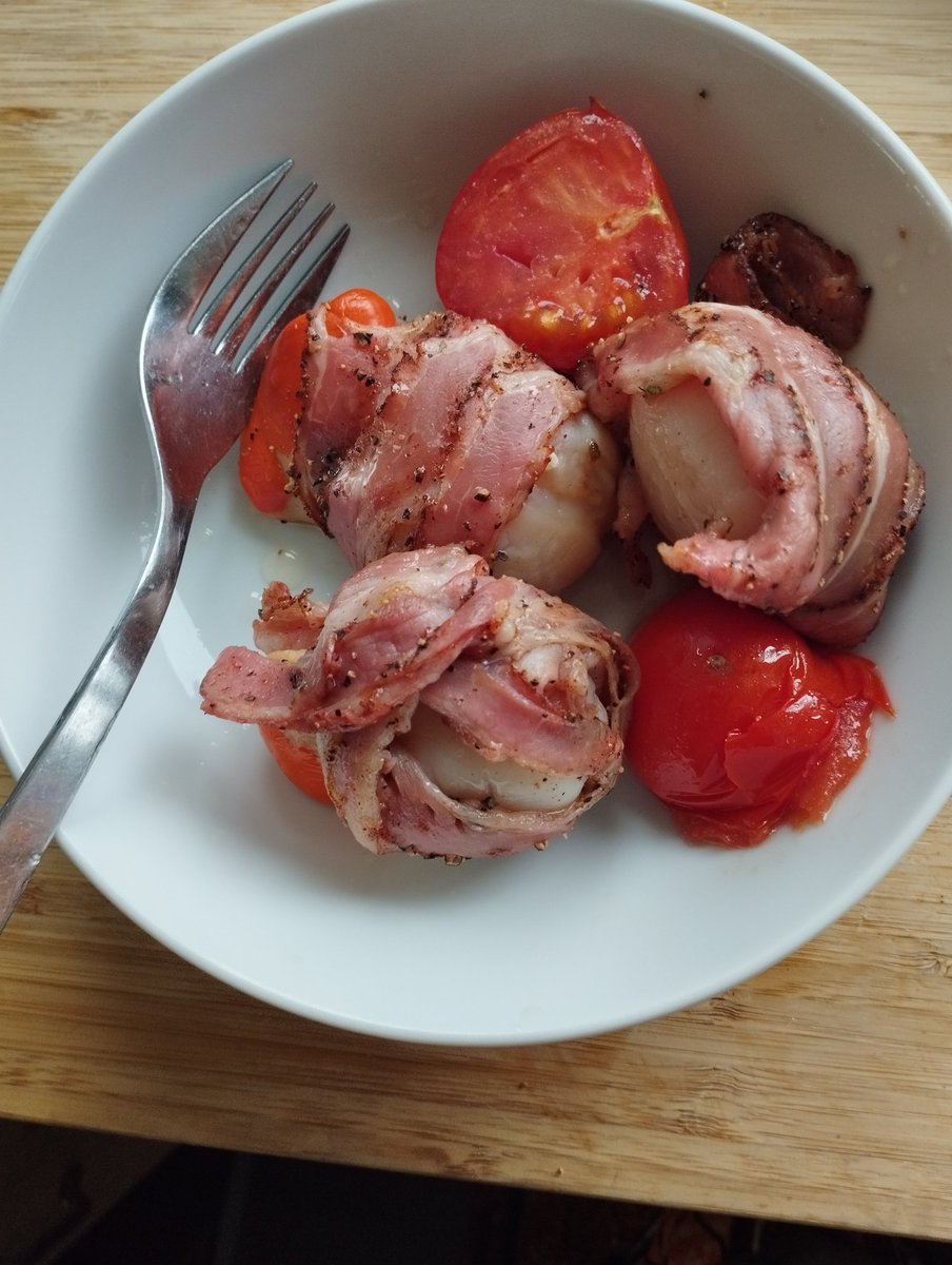 #scallops, roasted in pancetta and Toms . Yummy #breakfast