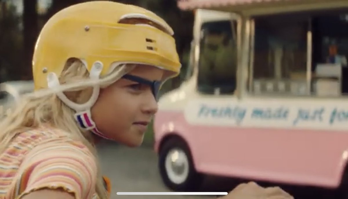 LegitOrShitSk8's tweet photo. A retro looking VW ad. I had one of those crappy yellow helmets back then. No eye patch though. 
Spotted by 
@MickSterbs 
https://t.co/QSeRm5gkD6 https://t.co/VWqhdZmwV4