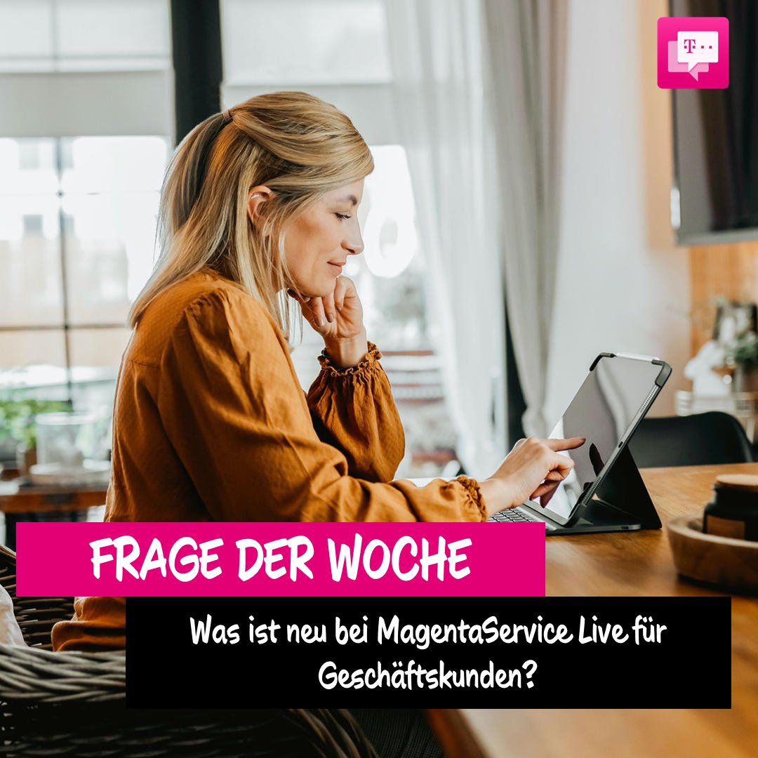 Telekom_hilft's tweet photo. #MagentaServiceLive für #Geschäftskunden: Unsere neue Software bietet mit #Screensharing, einem #Whiteboard zum Skizzieren oder #CoBrowsing viele Möglichkeiten, euer Anliegen noch schneller zu lösen. Alle Infos dazu:  
🔗 https://t.co/TBbFc08nNn https://t.co/NKKFJSoZG8