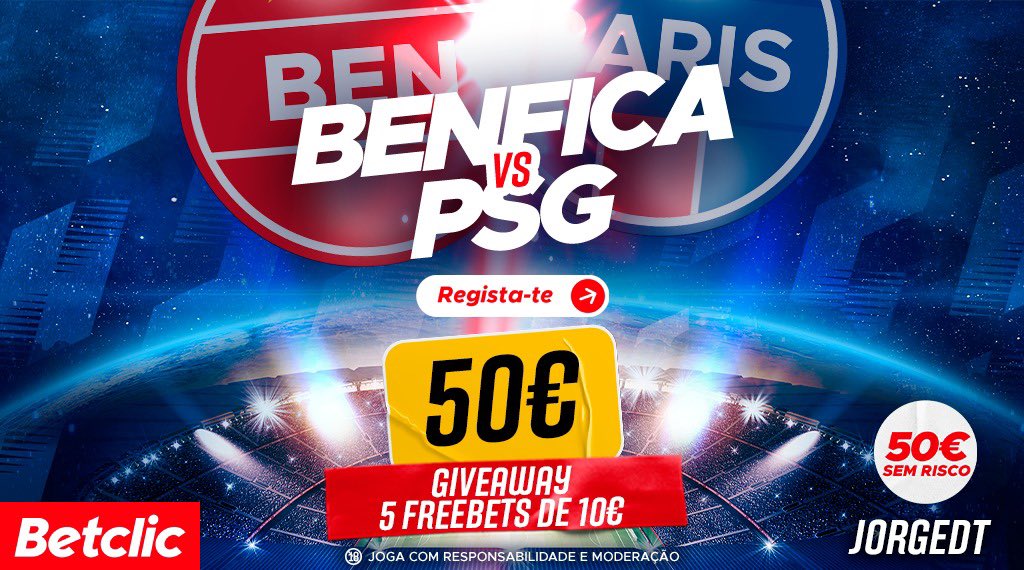 GIVEAWAY FREEBETS 🚨
Para participarem é preciso:
- Seguir a <a href="/BetclicPortugal/">Betclic Portugal 🔞</a>;
- Fazer rt neste post;
-Comentar um possível marcador do jogo + username Betclic.
1 comentário por user até às 19h. O giveaway terá 5 vencedores que receberão 10€ na Betclic. Boa sorte a todos!