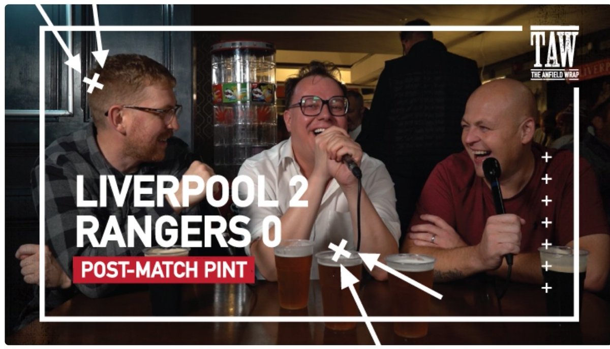 The Anfield Wrap (@theanfieldwrap) on Twitter photo 🎥 Liverpool 2 Rangers 0: Post Match Pint | #TAWVideo | #LFC
<a href="/Knox_Harrington/">Neil Atkinson</a> hosts <a href="/kevwalsh_/">Kevin Walsh</a> and <a href="/Adam__Melia/">Adam Melia</a> from the <a href="/TheSandon/">The Sandon Complex</a> to discuss the 2-0 win over Rangers.
1️⃣ Download our app
2️⃣ Enjoy FREE tokens
3️⃣ Access our Rangers reaction
📱👉smarturl.it/TAWapp👈 🎥 Liverpool 2 Rangers 0: Post Match Pint | #TAWVideo | #LFC
<a href="/Knox_Harrington/">Neil Atkinson</a> hosts <a href="/kevwalsh_/">Kevin Walsh</a> and <a href="/Adam__Melia/">Adam Melia</a> from the <a href="/TheSandon/">The Sandon Complex</a> to discuss the 2-0 win over Rangers.
1️⃣ Download our app
2️⃣ Enjoy FREE tokens
3️⃣ Access our Rangers reaction
📱👉smarturl.it/TAWapp👈