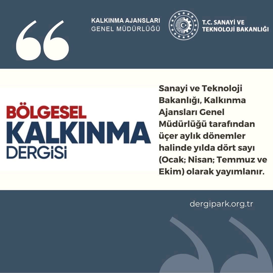 📣 “Bölgesel Kalkınma Dergisi” yayın hayatına başlıyor.

#BölgeselKalkınma alanında disiplinler arası yaklaşımları teşvik ederek, akademi ve kamu arasında köprü olacak dergi, makalelerinizi bekliyor.

Makale gönderme başlangıç tarihi

1️⃣7️⃣ Ekim 2️⃣0️⃣2️⃣2️⃣

👉🏻dergipark.org.tr/tr/pub/bolgese…