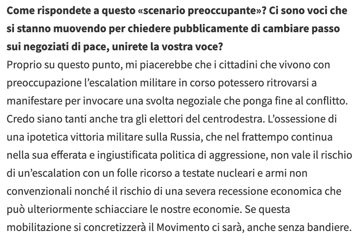 GianniMagini's tweet photo. Ecco la parte dell'intervista di @Avvenire_Nei a #Conte, dove parla di PACE e spera in una mobilitazione nazionale.

#SIpace #NOarmi https://t.co/c7t4hRzqz6
