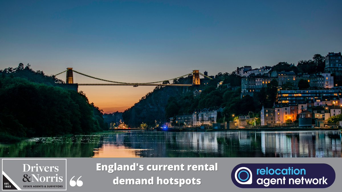 Do you know where in England rental demand is shooting through the roof, as <a href="/propertyr/">Property Reporter</a> reveals? More details here 👉bit.ly/3C2x820🤔 Good news for our <a href="/RelocationAgent/">Relocation Agent Network</a> colleagues @OceanBristol <a href="/huntersgroupuk/">Hunters Group</a> @Baconandco1 @ThomasMorrisEA @TWPestateagents <a href="/AlexanderCoEA/">AlexanderCoEA</a>