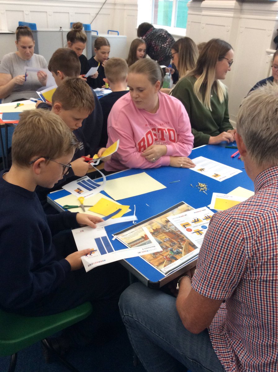IPMATGawthorpe's tweet photo. #GCAyear6 are having a very industrious Inspire morning, working collaboratively with their adults to use levers and linkages to present their history and science learning from this term. Wonderful to be able to welcome families back into school to share our learning! #GCAdt https://t.co/5McI4xM4pH