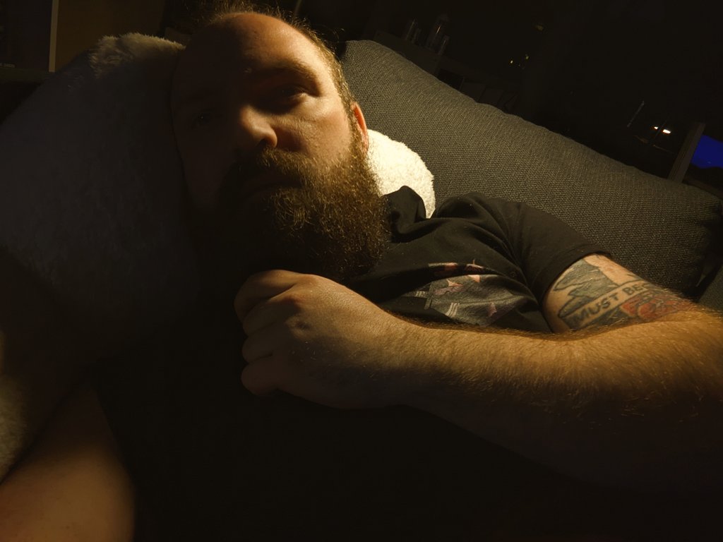 Sometimes when I lay down, I just hold my beard. I don't even know why