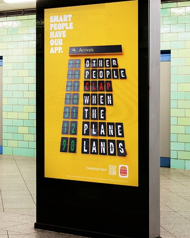 TheDrum's tweet image. 🍔@BurgerKing is poking fun at ‘things other people do,’ such as clapping when the plane lands or wearing fake glasses 👉bit.ly/3fKQem8

What do you think of this campaign?

#Marketing | #Brands | #Advertising | #OOH