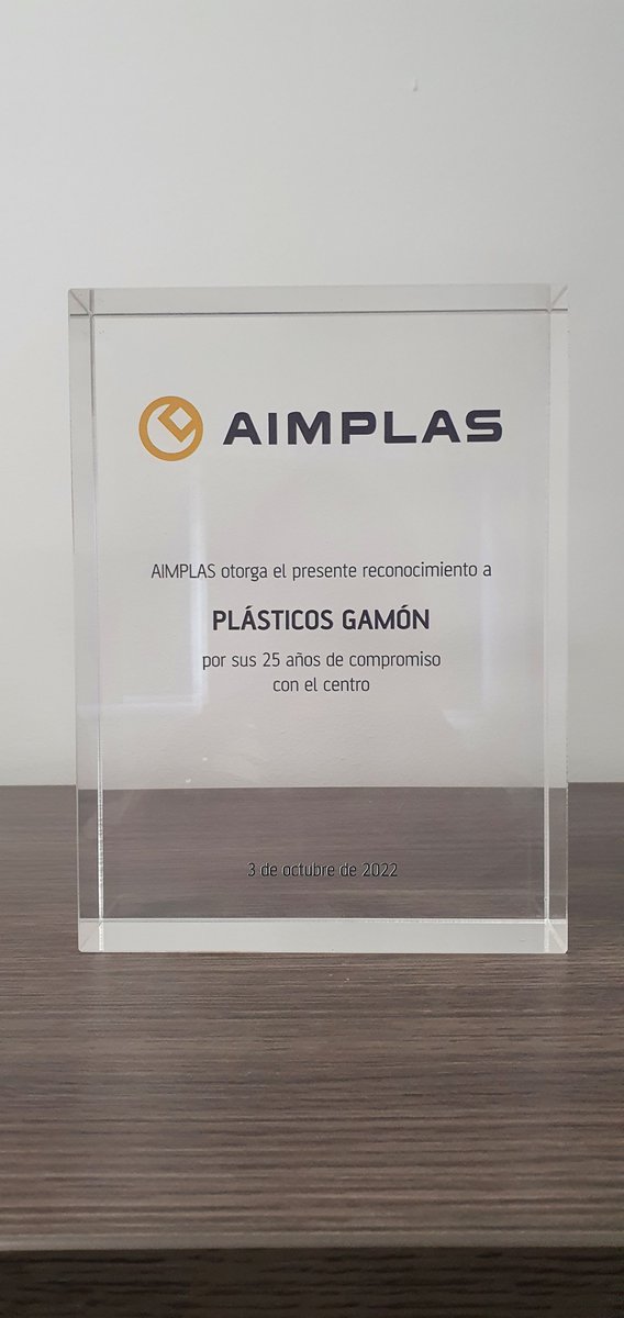 PlasticosGamon's tweet photo. [ES] ¡Cumplimos 25 años como asociados de @AIMPLAS!
25 años desarrollando e innovando para ofrecer los mejores productos a nuestros clientes

[EN] Celebrating 25 years @AIMPLAS membership!
25 years of research and innovation, developing the best products for our customers https://t.co/W17JA3Th6T