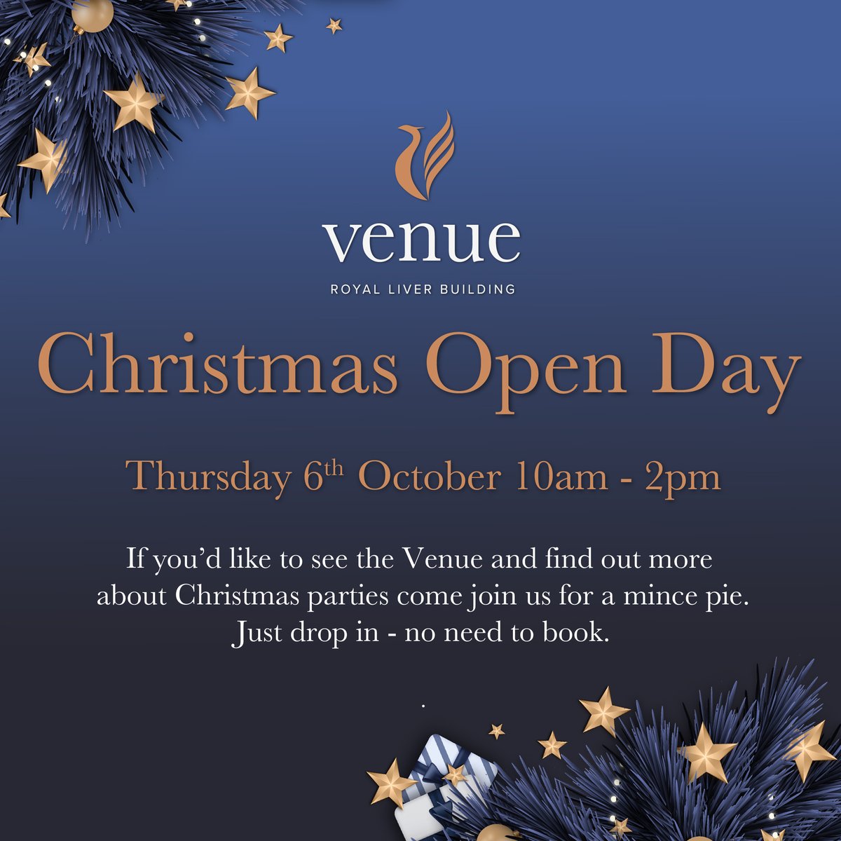 Our Christmas open day is tomorrow from 10am – 2pm. We’ll show you what we’re planning for Christmas, share menu ideas and you can meet the team to talk about your Christmas party. bit.ly/VenueChristmas