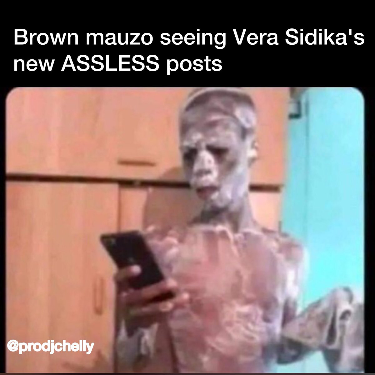 pro_dj_chelly's tweet photo. 😂😂😂😂😂 you guys did not inform @Brownmauzo254  on that Vera Sidika thing https://t.co/FLWEkazDaE
