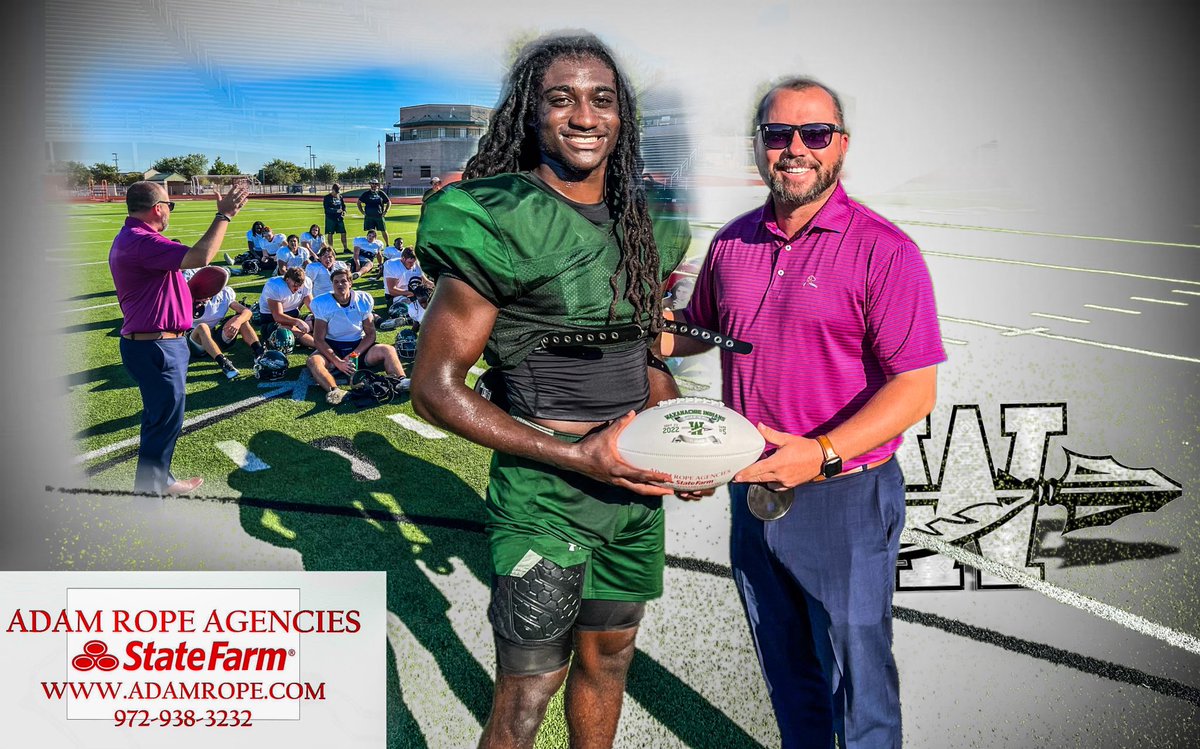 The <a href="/AgentAdamRope/">Adam Rope</a> State Farm player of the week for <a href="/NDNFootball/">Waxahachie Football</a> from the 9/23 game against Desoto capped off a big week for my man <a href="/CSimpsonHunt/">Calvin Simpson-Hunt</a>. This <a href="/OhioStateFB/">Ohio State Football</a> commit was POW and got named to the All-American Bowl, the first player in Waxahachie Football history!