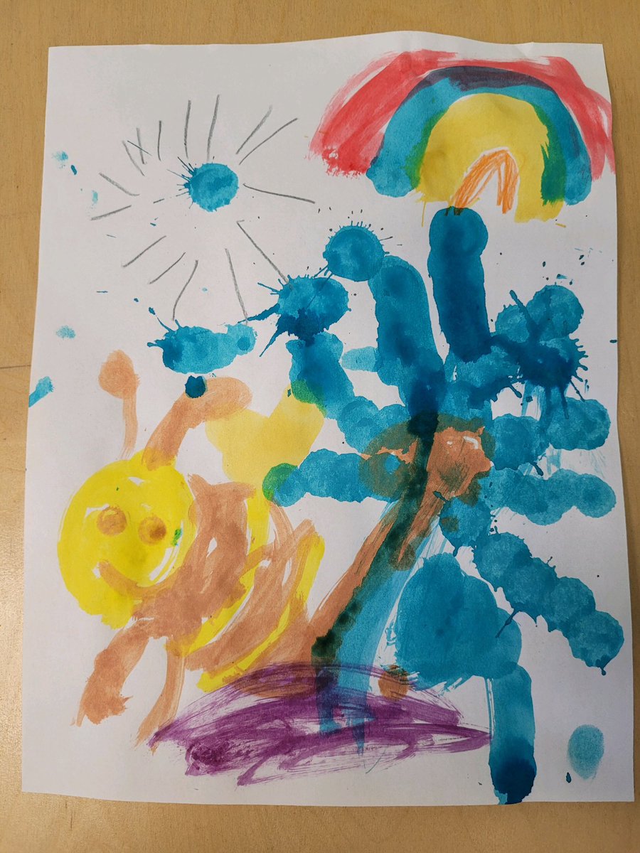 TasteBudsTable's tweet photo. This beautiful piece of artwork was created by a 6 year old, less than a week after Hurricane Ian destroyed so much of SWFL. This painting is a reminder that there is always hope, and we can always look for good in the world! https://t.co/RiEEdEM1WT
