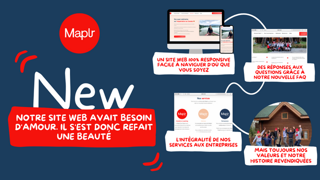 NEW 🟠 Notre site avait besoin d'amour comme on dit ici 🇲🇶 Il s'est donc refait une beauté 🥳 
✅ 100% responsive ✅ Nos services aux entreprises
✅ Accompagnement Maplr ✅ FAQ

Et toujours la première communauté tech au Canada 🇨🇦 
👀👉maplr.co

#maplr #newwebsite
