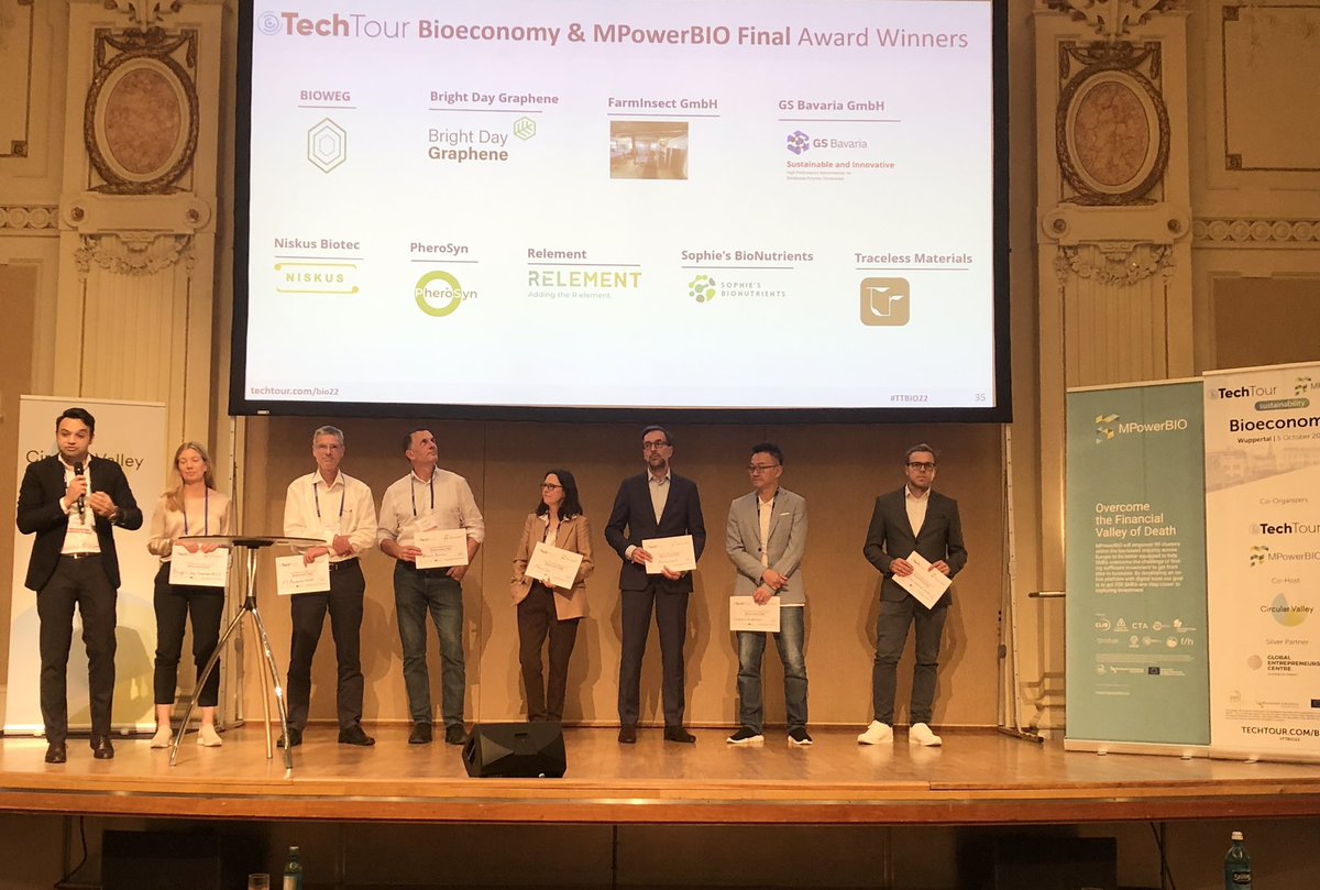 🎉 A big congratulations to the 9 <a href="/TechTourHQ/">Tech Tour</a> Bioeconomy &amp; <a href="/MPowerBIO_EU/">MPowerBIO</a> Award winners 👏🏻.  Thank you to all the finalists for their participation!