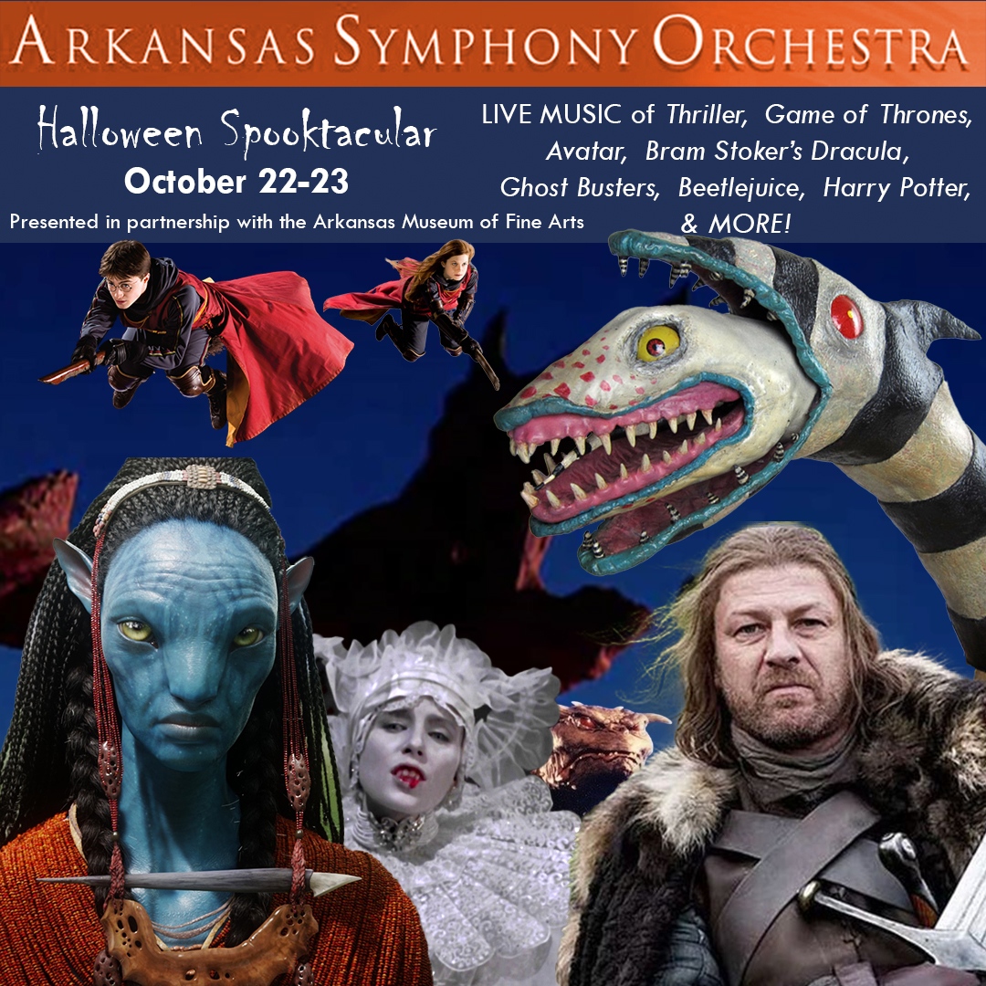 Presented in partnership with the Arkansas Museum of Fine Arts. 
“AMFA is thrilled to, once again, work with the ASO in exploring exciting and innovative ways to weave visual spectacle and live music together,” said AMFA’s Katie Campbell.
Listen THRILLER:
youtube.com/watch?v=KkPqbl…