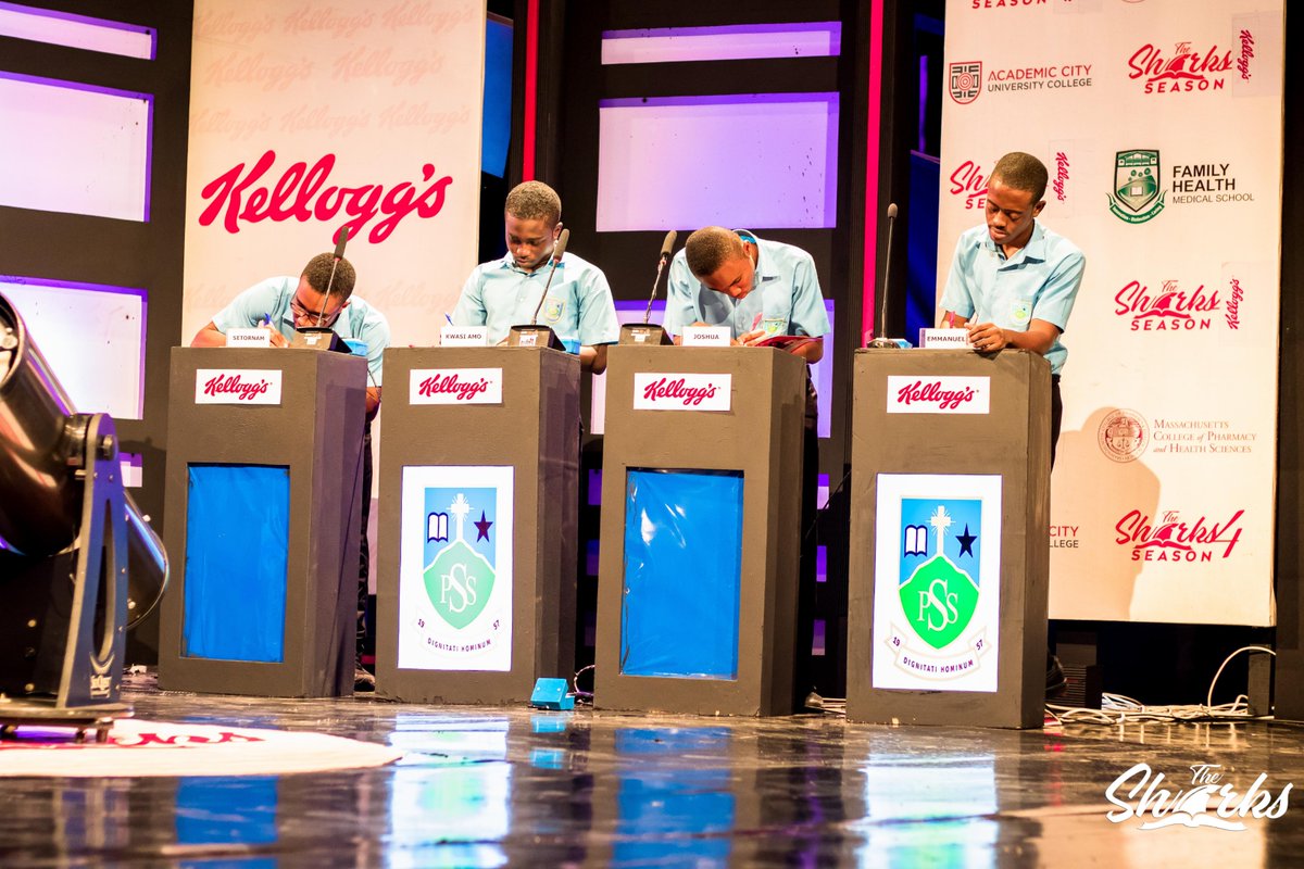 thesharksquiz's tweet photo. What a contest!
At the end of the contest
St. Peter's SHS 130
Presec Legon 115

#TheSharks
#Sharks5Final https://t.co/wdjUY8LPMe
