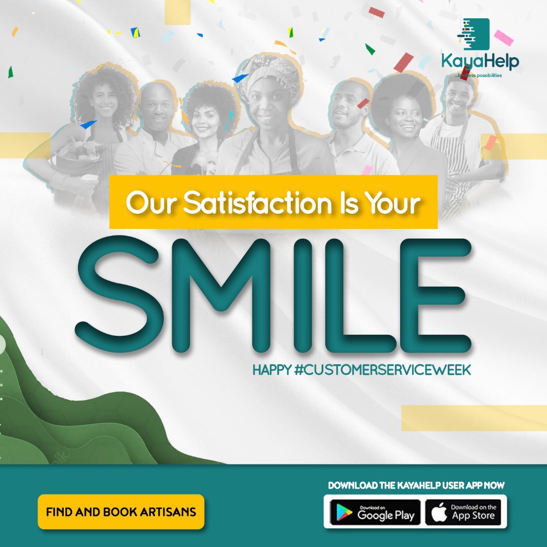 KayaHelp's tweet photo. On the occasion of Customer Service Week, we promise our clients that we will always be there to take care of all your needs, to give you a better experience every time. You’re major part of our success 🤍💚🤍
Happy Customer Service Week 😇

#KayaHelpForArtisans
#KayaHelpForUsers https://t.co/NAccMzELaX