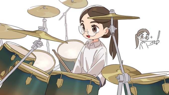 「brown hair drum set」 illustration images(Latest)