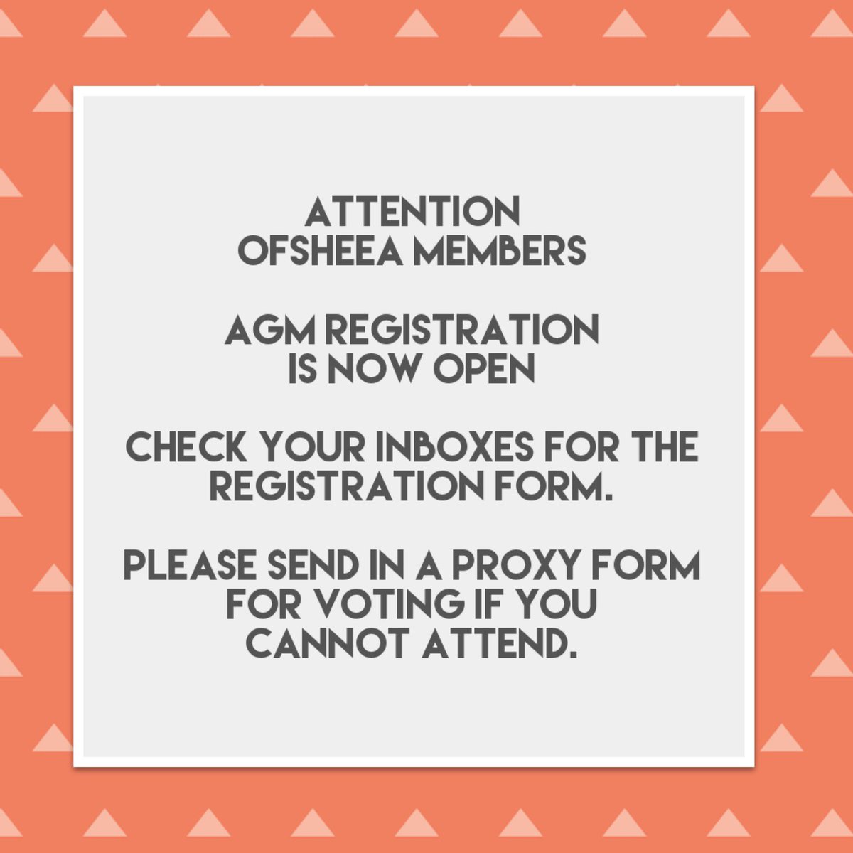 The OFSHEEA Board of Directors invites you to the 2022 Annual General Meeting which will be held virtually on October 29th from 9:45 am to 12:30 pm. Registration Deadline: Wednesday October 26, 2022 at midnight.