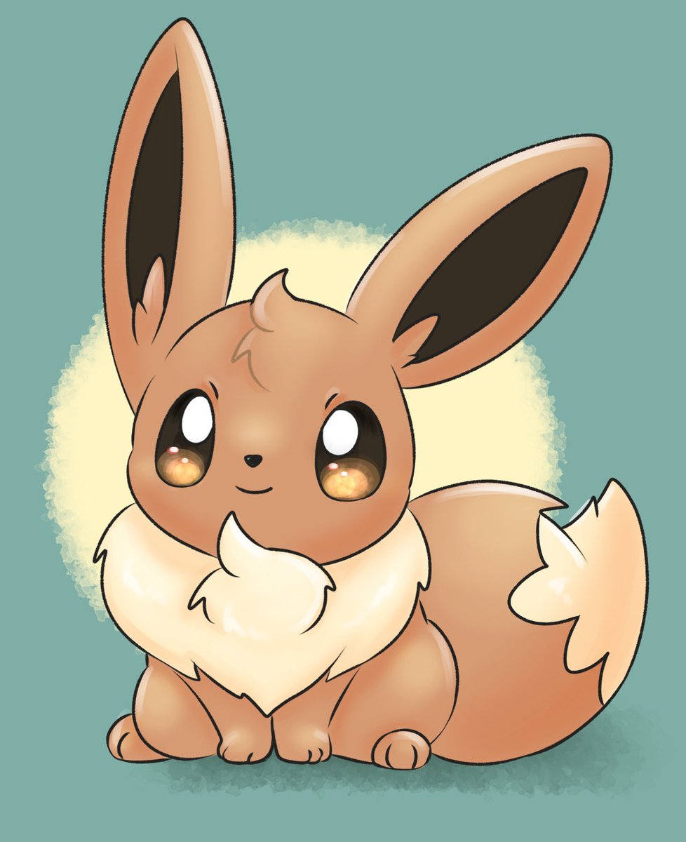 eevee no humans pokemon (creature) smile solo brown eyes sitting closed mouth  illustration images