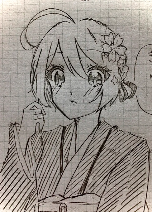 ラクガキ
休み時間に描いたほまれちゃん 