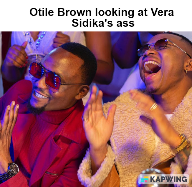 Otile Brown looking at Vera Sidika 's ass.

Andrew Kibe Mr. President Clout Eve Mungai 
Brown Mauzo Hypergamy #KenyaVsUganda