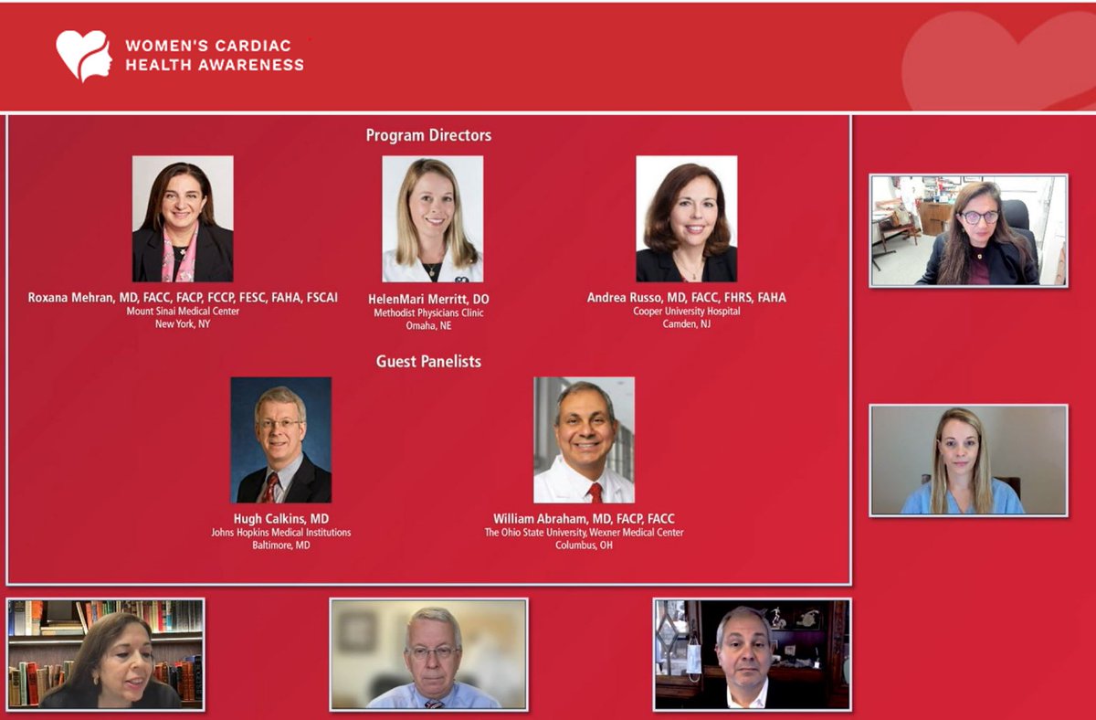 AtriCureCEO's tweet photo. “Women with #Afib are undertreated, underdiagnosed and underrepresented.” All-star faculty exploring gender disparities in heart care during the Women’s Cardiac Health Awareness event online now.  @HelenmariG @Drroxmehran @AndreaRussoEP @TheHeartBeat3 @HughCalkinsMD https://t.co/1ug1fGsaQk