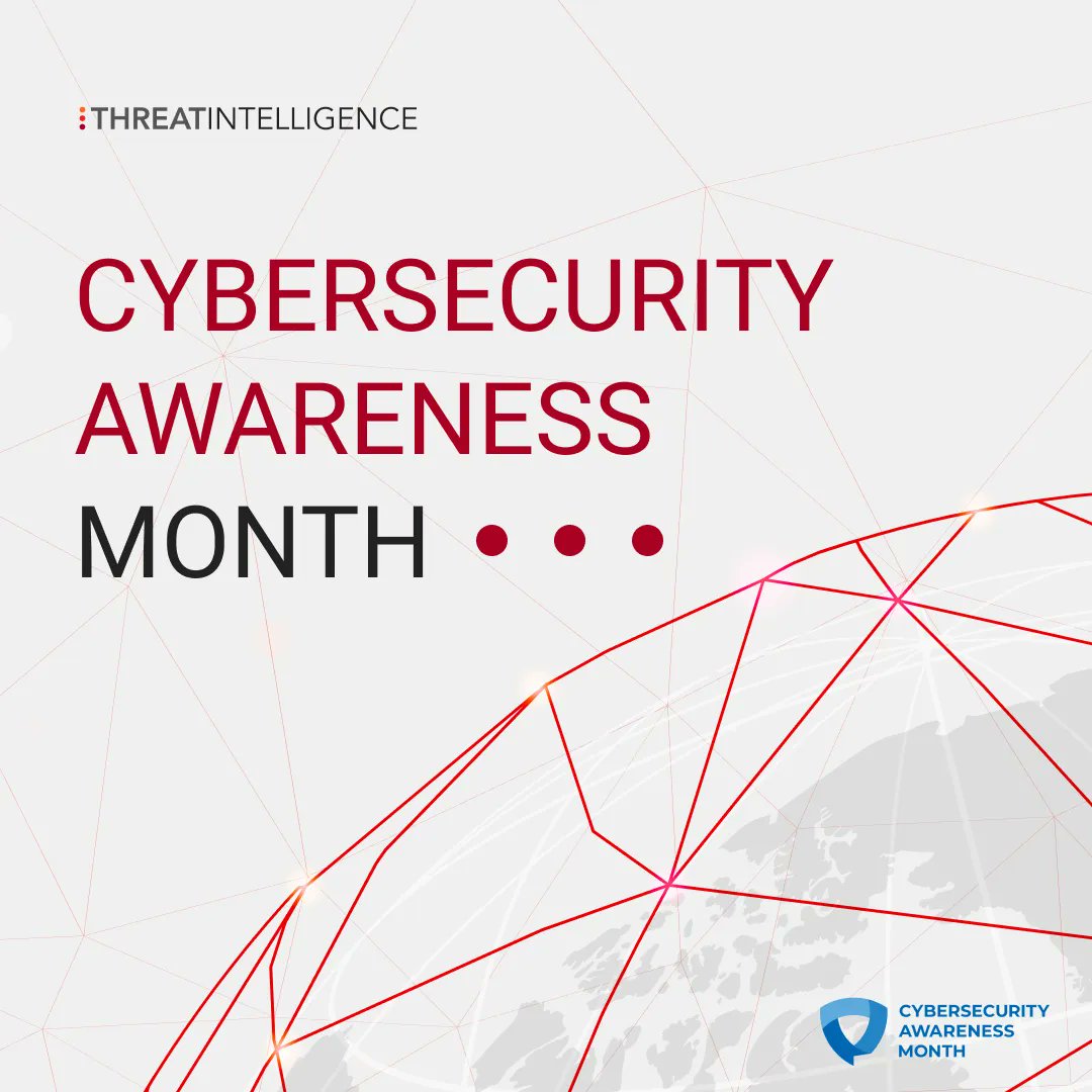ThreatInt's tweet image. It&apos;s #CybersecurityAwarenessMonth!

We&apos;ll be sharing tips and resources all month long to help you stay safe and protect your information online. Follow us and stay tuned for the latest updates, expert tips,  and all things #cybersecurity.

#seeyourselfincyber