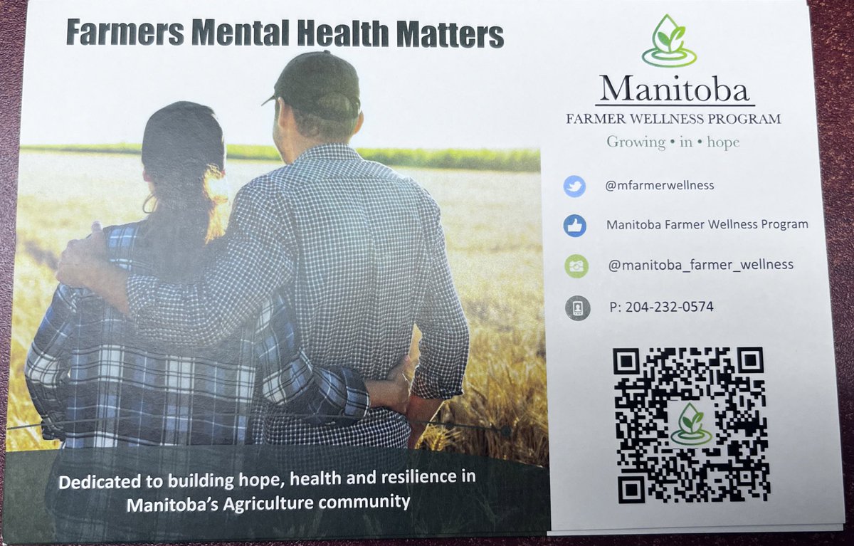 If your are feeling any of the signs below it may be time to talk about it. MB Farmer Wellness Program have great qualified counsellors! 

Book an appointment today and get 6 appointments free! Just scan the code below to book an appointment! 

It’s okay not to be okay!